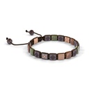 Shamballa Jewels Rose & Black Gold Champagne Diamond, Green Sapphire, Brown Moonstone & Ceramic 6mm Lock Bracelet (Left View) - D226287