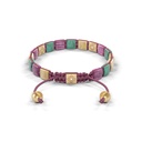 Shamballa Jewels Yellow Gold White Diamond, Emerald, Pink Sapphire & Yellow Sapphire 6mm Lock Bracelet (Back View) - D226071