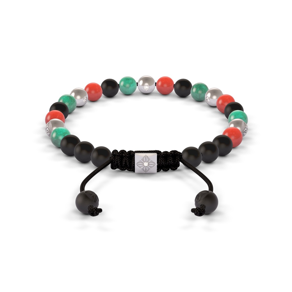 Shamballa Jewels White Gold UAE 6mm Non-Braided Shamballa Bracelet (Back View)