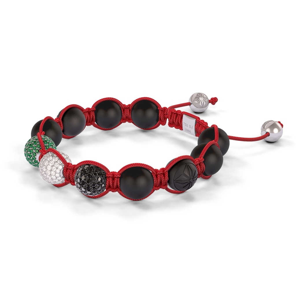 Shamballa Jewels White Gold UAE 10mm Braided Shamballa Bracelet (Right View)