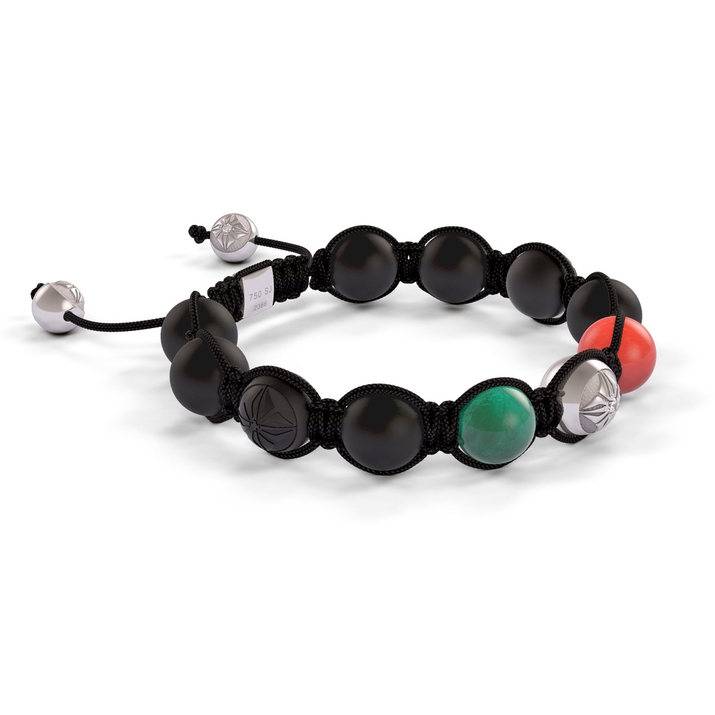 Shamballa Jewels White Gold UAE 10mm Braided Shamballa Bracelet (Left View)