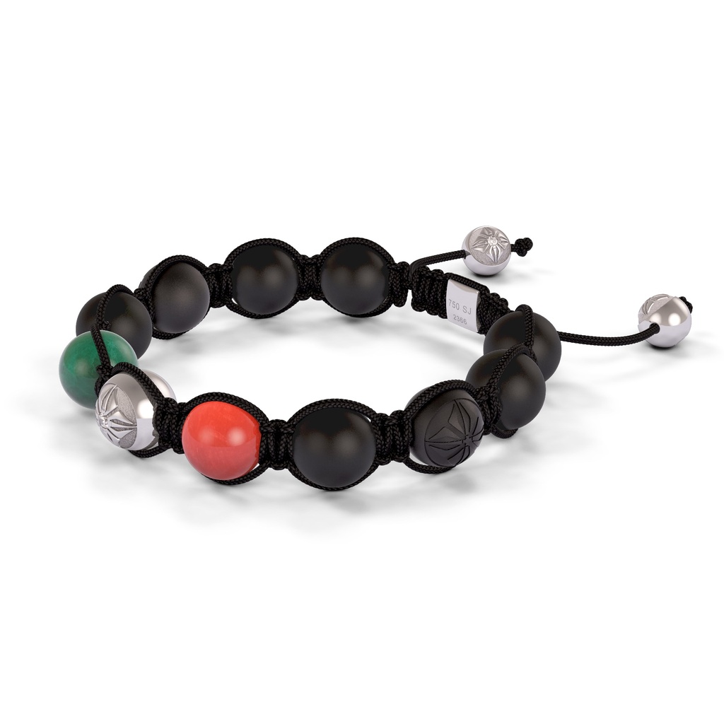 Shamballa Jewels White Gold UAE 10mm Braided Shamballa Bracelet (Right View)