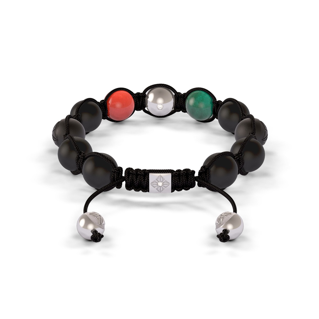 Shamballa Jewels White Gold UAE 10mm Braided Shamballa Bracelet (Back View)