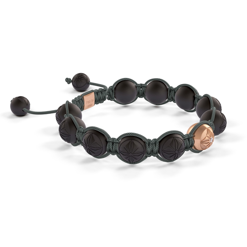 Shamballa Jewels Yellow Gold  10mm Braided Bracelet (Left View) - D243906
