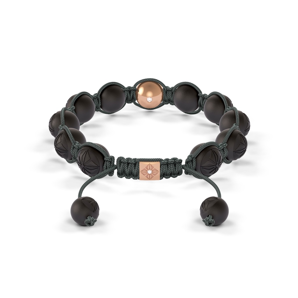 Shamballa Jewels Yellow Gold  10mm Braided Bracelet (Back View) - D243906