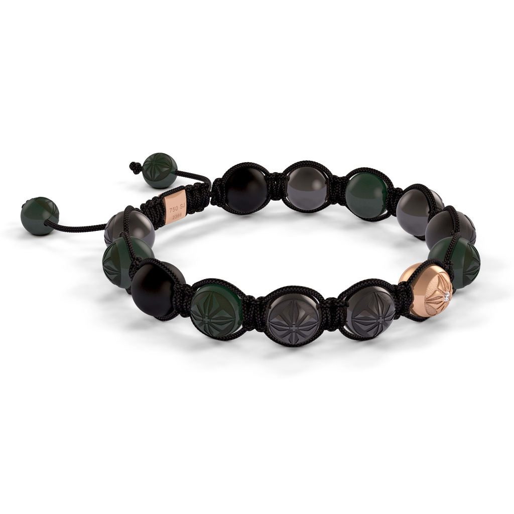 Shamballa Jewels Rose Gold  10mm Braided Bracelet (Left View) - D243908