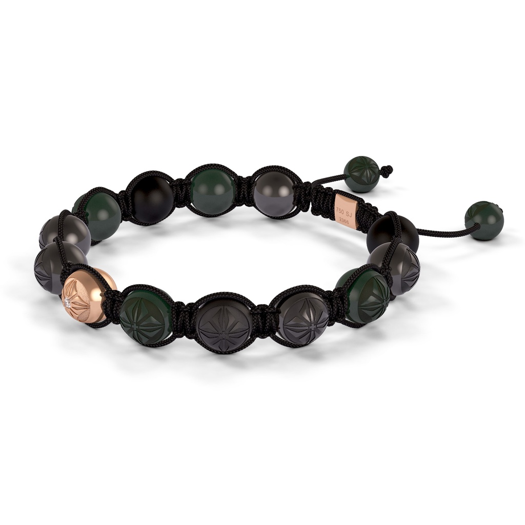 Shamballa Jewels Rose Gold  10mm Braided Bracelet (Right View) - D243908