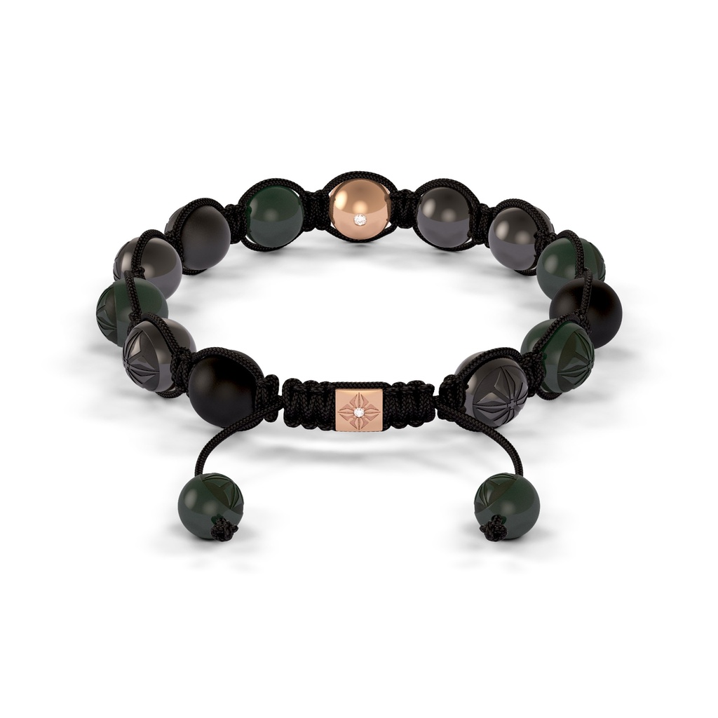Shamballa Jewels Rose Gold  10mm Braided Bracelet (Back View) - D243908