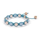 Shamballa Jewels Rose Gold White Diamond & Aquamarine 8mm Braided Bracelet (Right View) - D243950