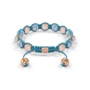 Shamballa Jewels Rose Gold White Diamond & Aquamarine 8mm Braided Bracelet (Back View) - D243950