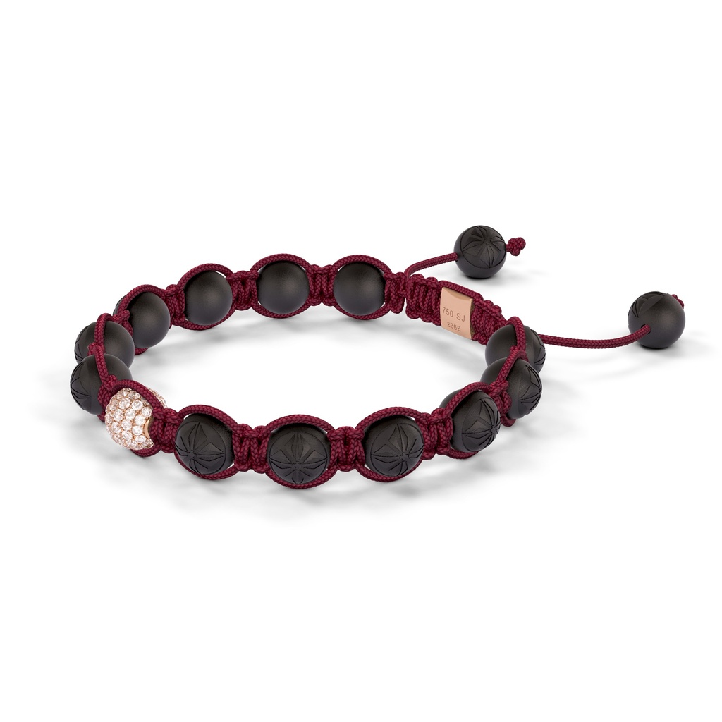Shamballa Jewels Rose Gold White Diamond 8mm Braided Bracelet (Right View) - D243957