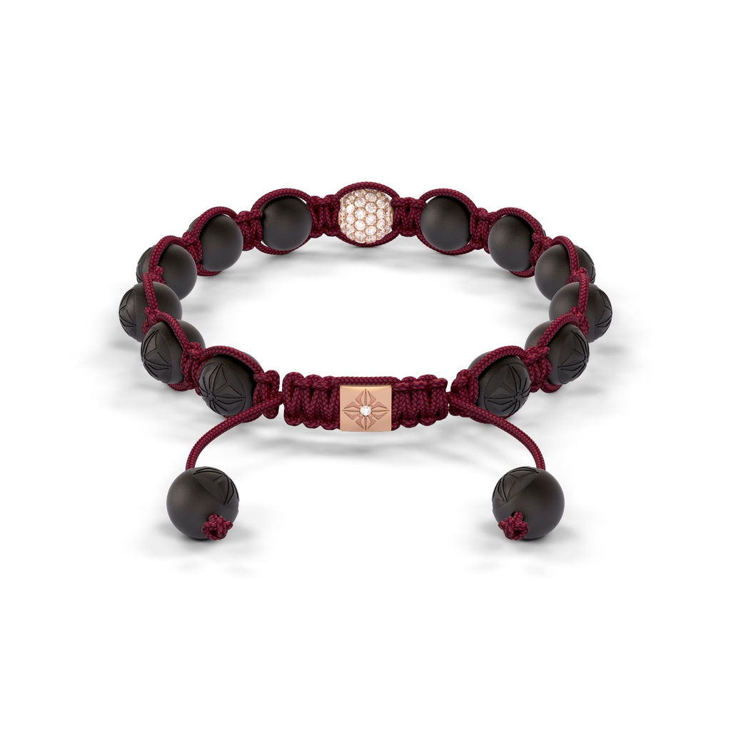 Shamballa Jewels Rose Gold White Diamond 8mm Braided Bracelet (Back View) - D243957