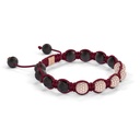 Shamballa Jewels Rose Gold White Diamond 8mm Braided Bracelet (Left View) - D243959