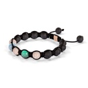 Shamballa Jewels Rose Gold White Diamond, Aquamarine & Emerald 8mm Braided Bracelet (Right View) - D243960