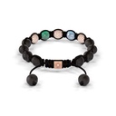 Shamballa Jewels Rose Gold White Diamond, Aquamarine & Emerald 8mm Braided Bracelet (Back View) - D243960
