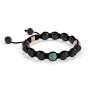 Shamballa Jewels Rose Gold White Diamond & Emerald 8mm Braided Bracelet (Left View) - D243962