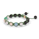 Shamballa Jewels Rose Gold White Diamond, Emerald & Aquamarine 8mm Braided Bracelet (Right View) - D243963