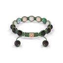 Shamballa Jewels Rose Gold White Diamond, Emerald & Aquamarine 8mm Braided Bracelet (Back View) - D243963