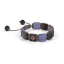 Shamballa Jewels-Rose Gold & Black Gold Black Diamond, Tanzanite, Brown Sapphire & Green Sapphire 10mm Lock Bracelet-D226176-Frost Fratelli (Left View)