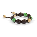 Shamballa Jewels - Yellow Gold Turquoise 10mm Bracelet - - Frost Fratelli (Left View)