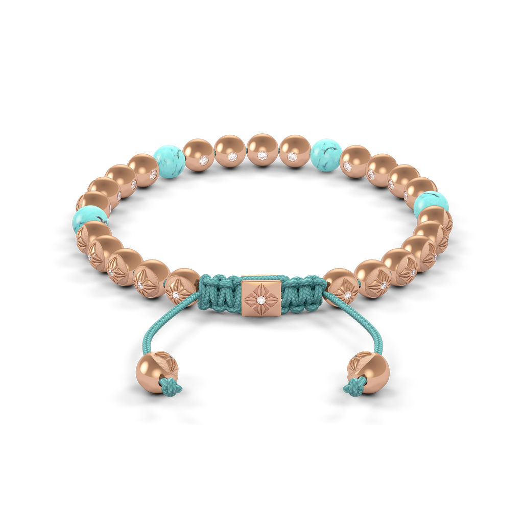 Shamballa Jewels - Rose Gold Turquoise 6mm Bracelet - D246011 - Frost Fratelli #2