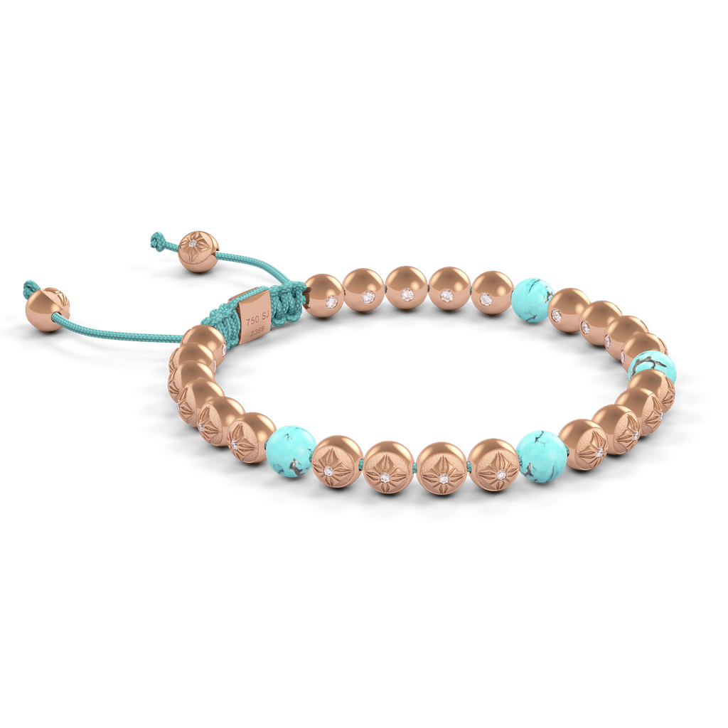 Shamballa Jewels - Rose Gold Turquoise 6mm Bracelet - D246011 - Frost Fratelli #3