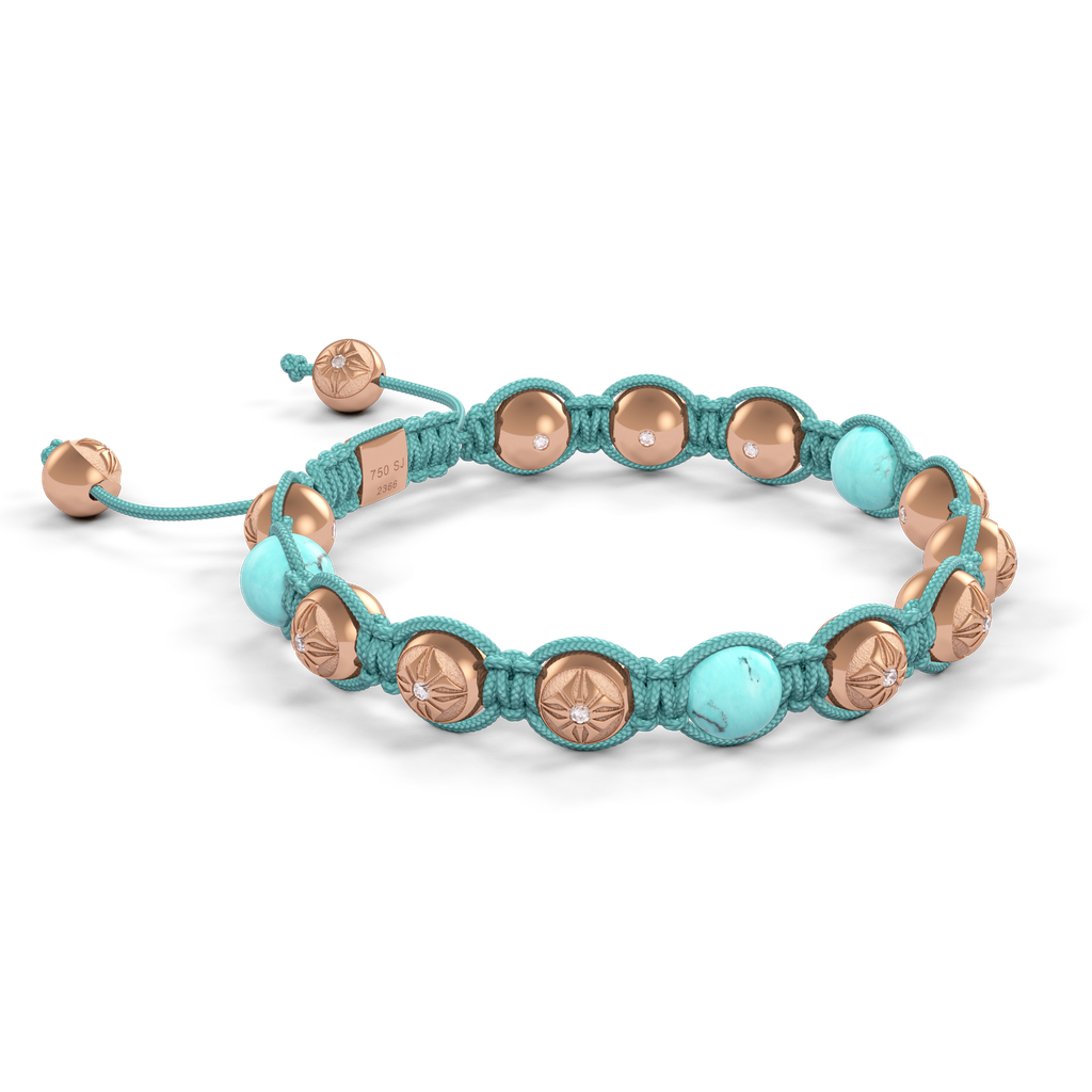 Shamballa Jewels - Rose Gold Turquoise 8mm Braided Bracelet - D246014 - Frost Fratelli #3
