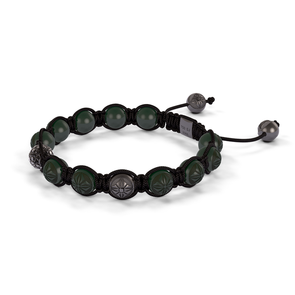 Shamballa Jewels - Black Gold Ceramic & Black Diamond 8mm Braided Bracelet - D247506 - Frost Fratelli