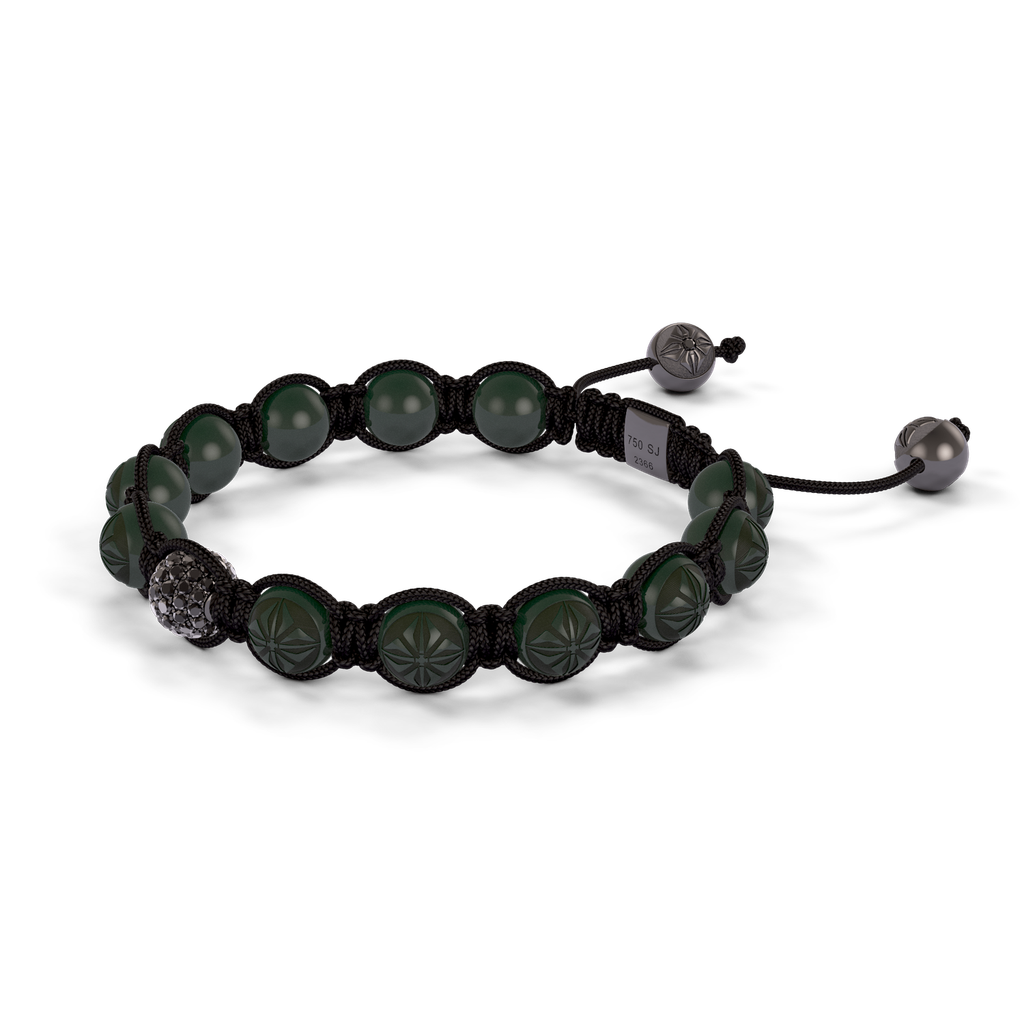 Shamballa Jewels - Black Gold Ceramic 8mm Braided Bracelet - D247508 - Frost Fratelli