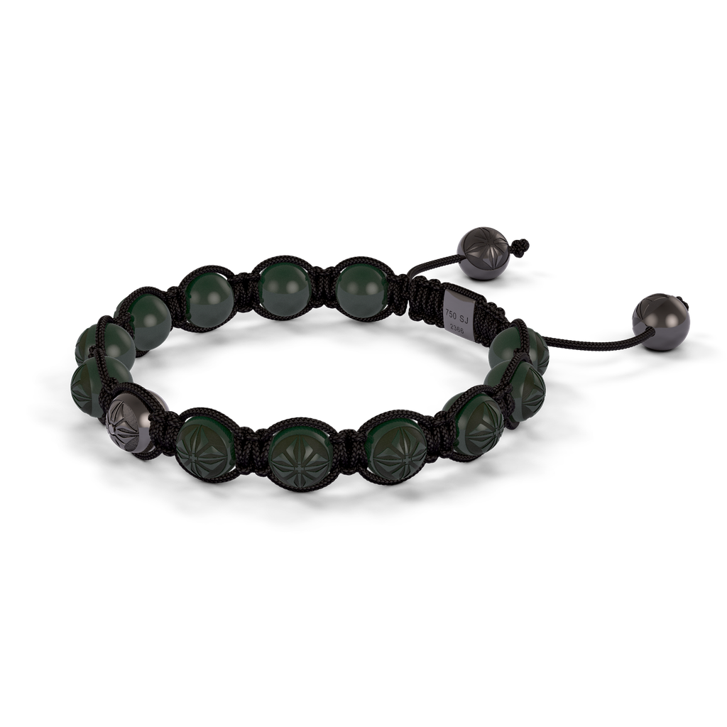 Shamballa Jewels - Black Gold Ceramic 8mm Braided Bracelet - D247510 - Frost Fratelli