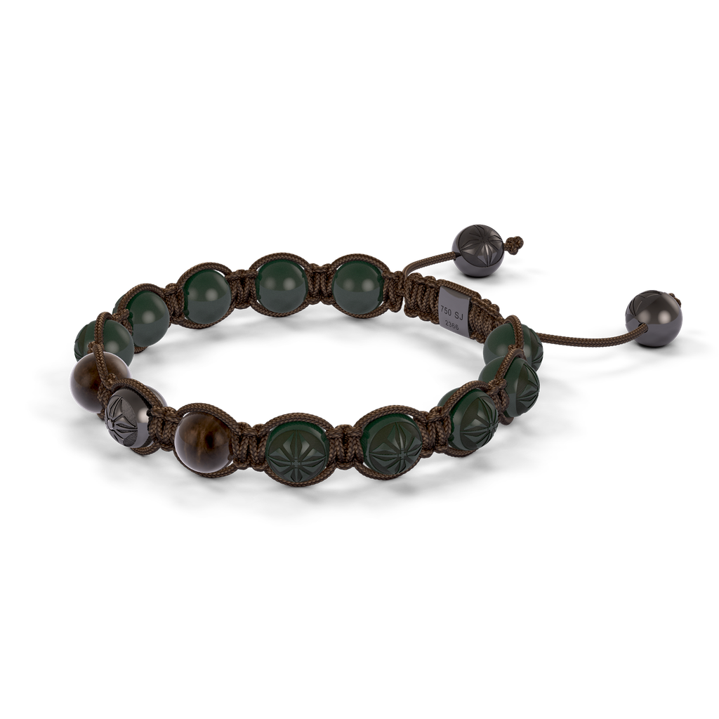 Shamballa Jewels - Black Gold Ceramic & Brown Sapphire 8mm Braided Bracelet - D247511 - Frost Fratelli
