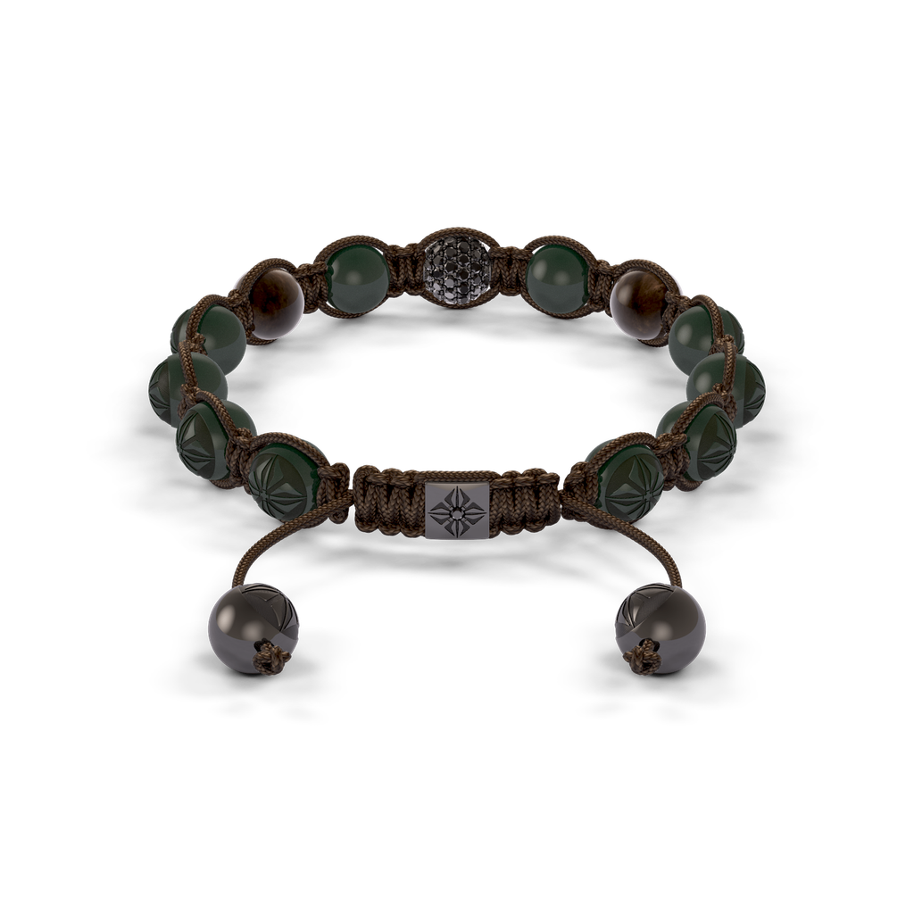 Shamballa Jewels - Black Gold Ceramic, Brown Sapphire & Black Diamond 8mm Braided Bracelet - D247512 - Frost Fratelli #2