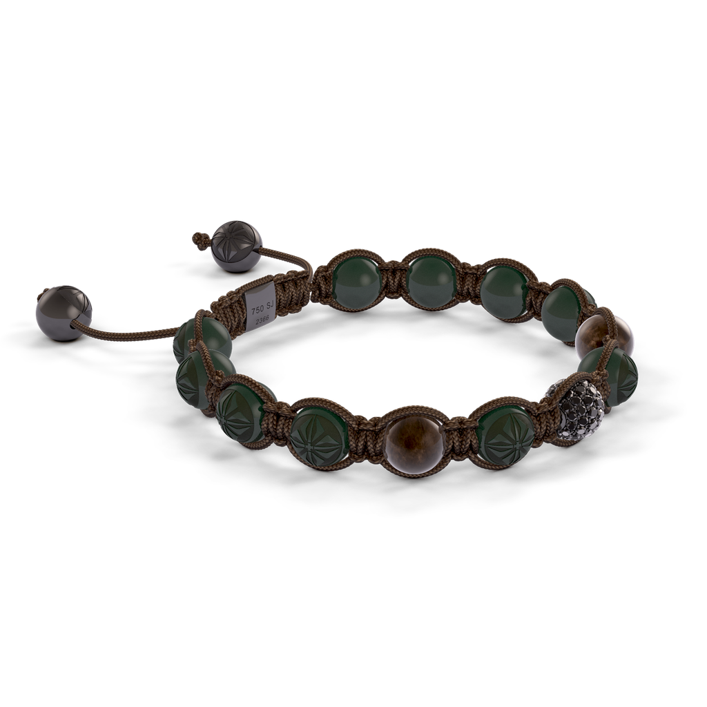Shamballa Jewels - Black Gold Ceramic, Brown Sapphire & Black Diamond 8mm Braided Bracelet - D247512 - Frost Fratelli #3