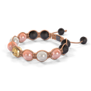 Shamballa Jewels - Black Gold Ceramic, Black Diamond & Pink Moonstone 10mm Braided Bracelet - D247526 - Frost Fratelli