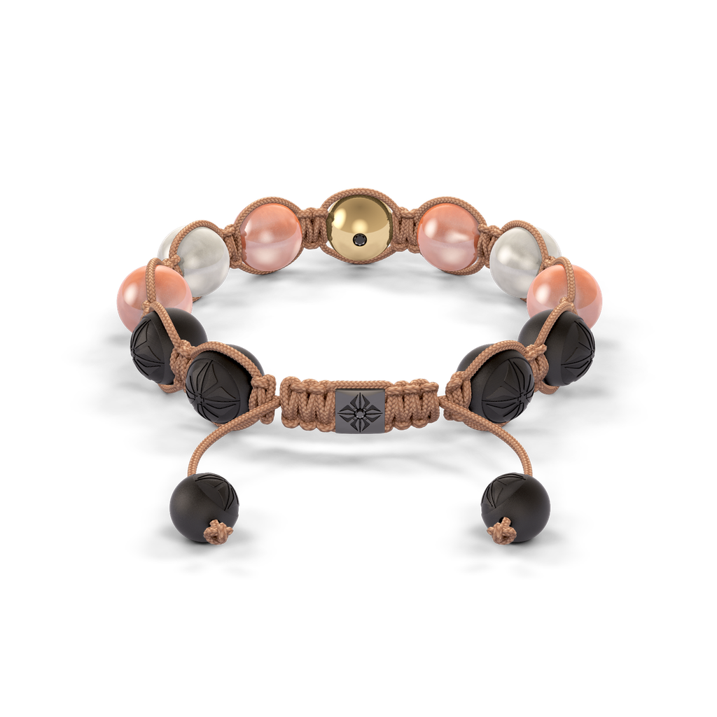 Shamballa Jewels - Black Gold Ceramic, Black Diamond & Pink Moonstone 10mm Braided Bracelet - D247526 - Frost Fratelli #2
