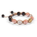 Shamballa Jewels - Black Gold Ceramic, Black Diamond & Pink Moonstone 10mm Braided Bracelet - D247526 - Frost Fratelli #3