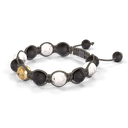 Shamballa Jewels - Yellow Gold Ceramic, Granite & Black Diamond 10mm Braided Bracelet - D247530 - Frost Fratelli