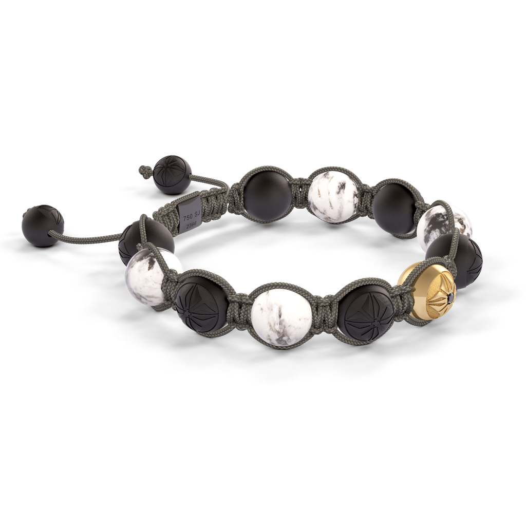 Shamballa Jewels - Yellow Gold Ceramic, Granite & Black Diamond 10mm Braided Bracelet - D247530 - Frost Fratelli #3