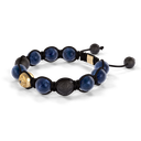 Shamballa Jewels - Yellow Gold Ceramic, Black Diamond & Blue Sapphire 10mm Braided Bracelet - D247534 - Frost Fratelli