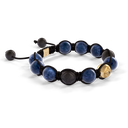 Shamballa Jewels - Yellow Gold Ceramic, Black Diamond & Blue Sapphire 10mm Braided Bracelet - D247534 - Frost Fratelli #3