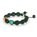 Shamballa Jewels - Yellow Gold Ceramic, Black Diamond & Emerald 10mm Braided Bracelet - D247535 - Frost Fratelli