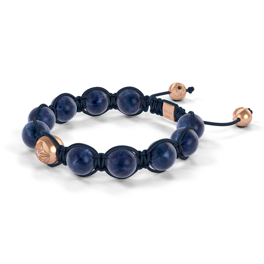 Shamballa Jewels - Rose Gold Ceramic & Blue Sapphire 10mm Braided Bracelet - D247545 - Frost Fratelli
