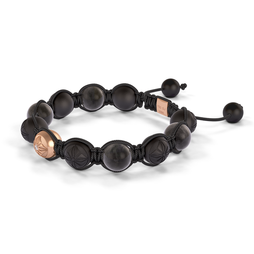 Shamballa Jewels - Rose Gold Ceramic & Grey Sapphire 10mm Braided Bracelet - D247548 - Frost Fratelli