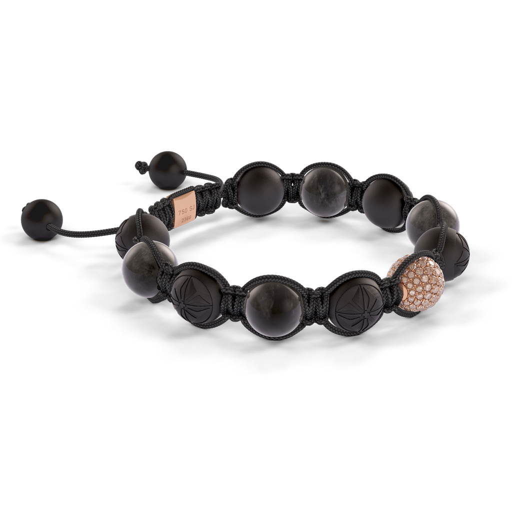 Shamballa Jewels - Rose Gold Grey Sapphire, Champagne Diamond & Ceramic 10mm Braided Bracelet - D247550 - Frost Fratelli #3