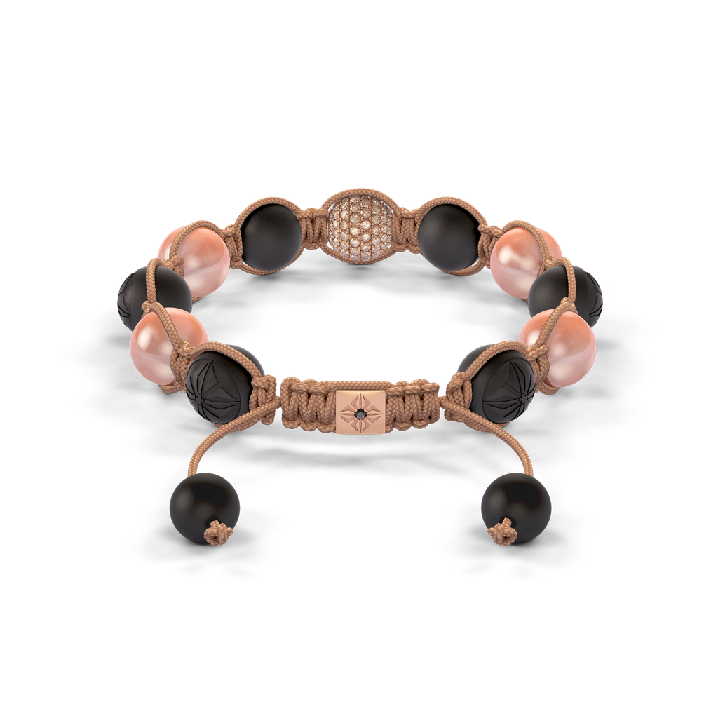 Shamballa Jewels - Rose Gold Champagne Diamond & Ceramic 10mm Braided Bracelet - D247553 - Frost Fratelli #2