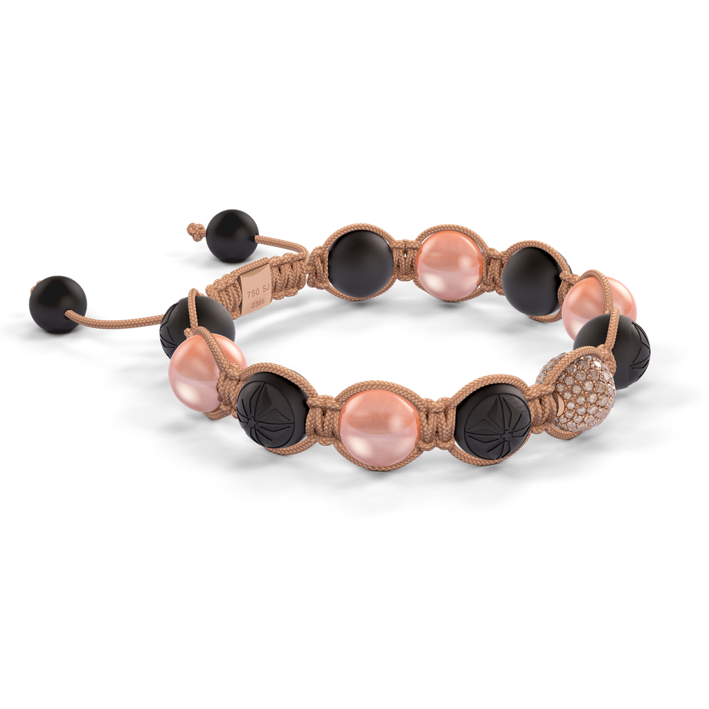 Shamballa Jewels - Rose Gold Champagne Diamond & Ceramic 10mm Braided Bracelet - D247553 - Frost Fratelli #3