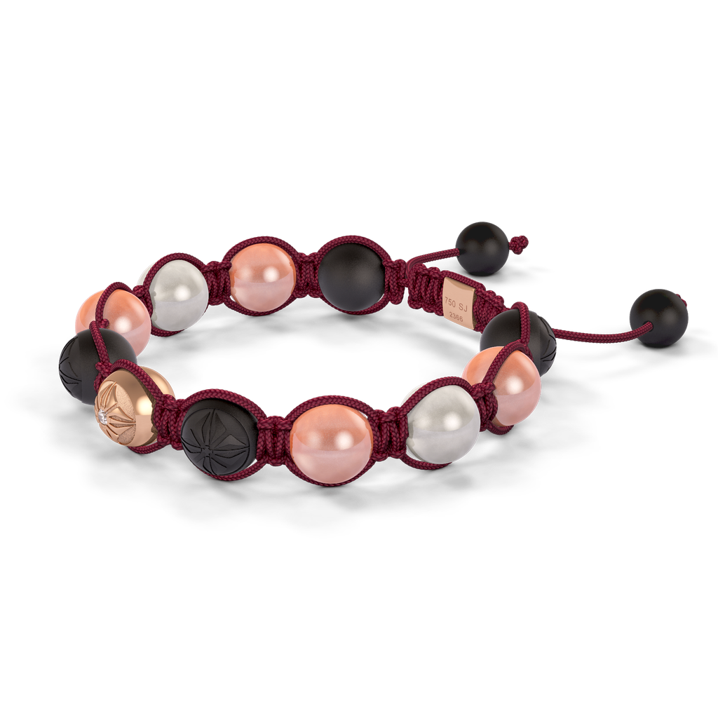 Shamballa Jewels - Rose Gold Pink Moonstone & Ceramic 10mm Braided Bracelet - D247555 - Frost Fratelli