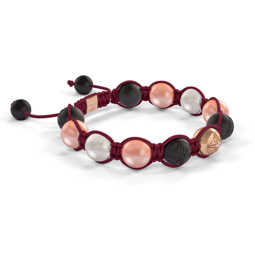 Shamballa Jewels - Rose Gold Pink Moonstone & Ceramic 10mm Braided Bracelet - D247555 - Frost Fratelli #3