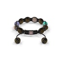 Shamballa Jewels - Black Gold, Rose Gold & Carbon Champagne Diamond, Tanzanite, Turquoise, Carnelian & Ceramic 8mm Bracelet - - Frost Fratelli (Back View)