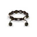 Shamballa Jewels - Black Gold Brown Sapphire, Grey Sapphire, Grey Moonstone & Ceramic 8mm Bracelet - - Frost Fratelli (Back View)